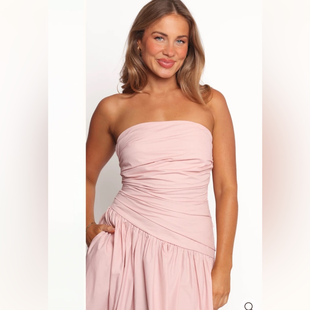 NWOT PETAL & PUP Blanche Strapless Maxi Dress In Orchid Size L - Picture 3 of 12